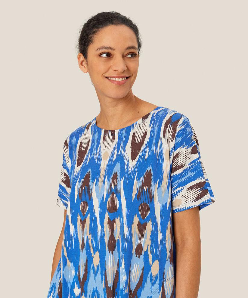 Tunique En Jersey Imprimé Avec Poches Fendues, Nebulas Blue