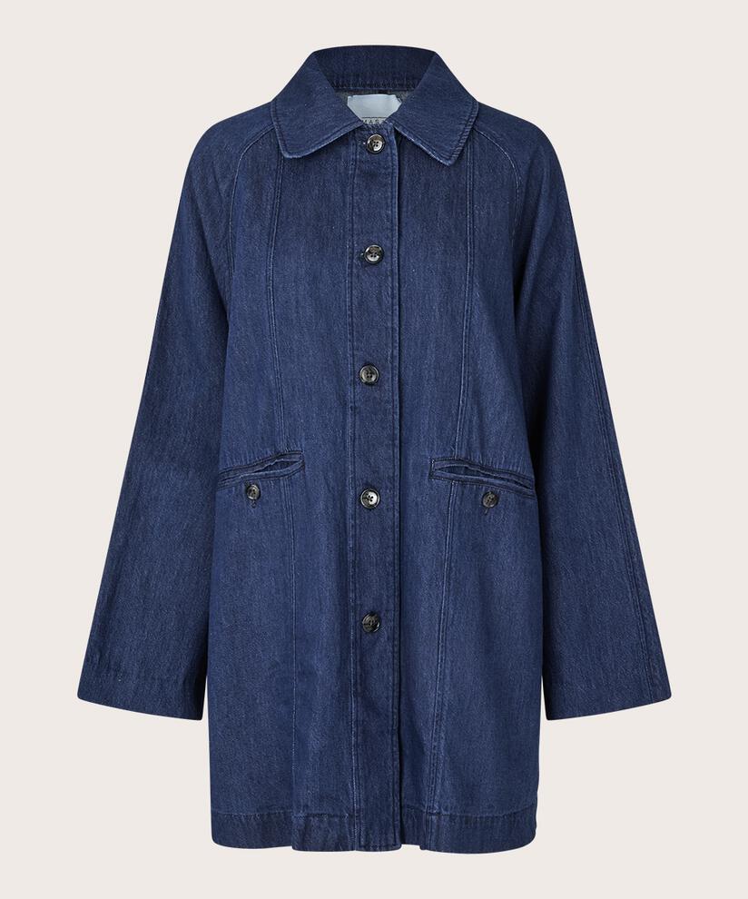 veste en jean non doublée avec fermeture boutonnée, Dark Denim