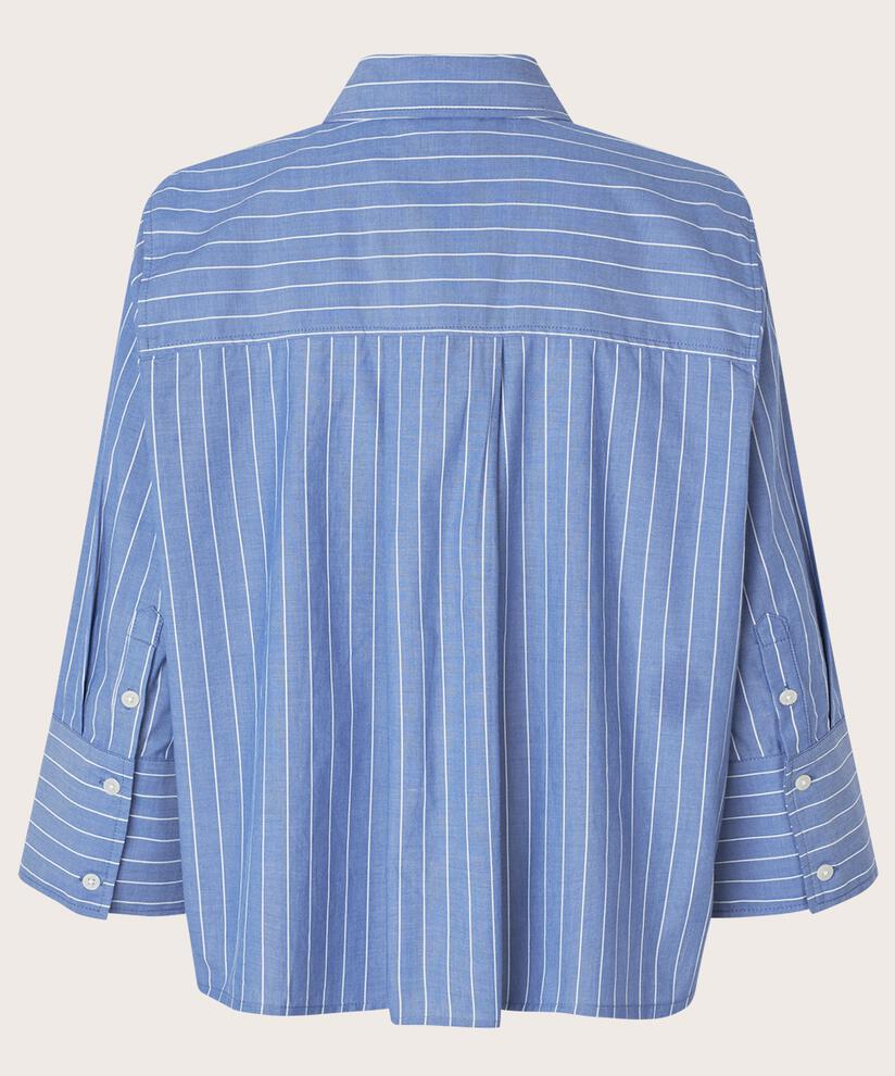 chemise en coton rayé à manches trois-quarts, Sargasso Sea