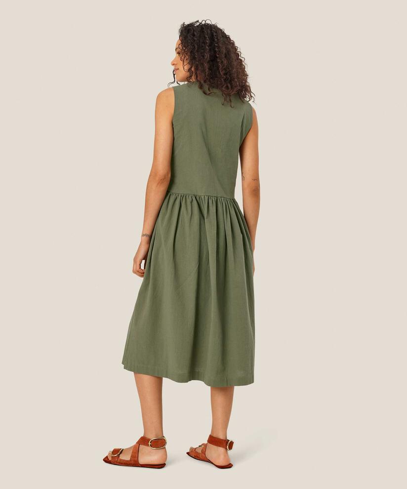 robe boutonnée en coton sans manches, Four Clover