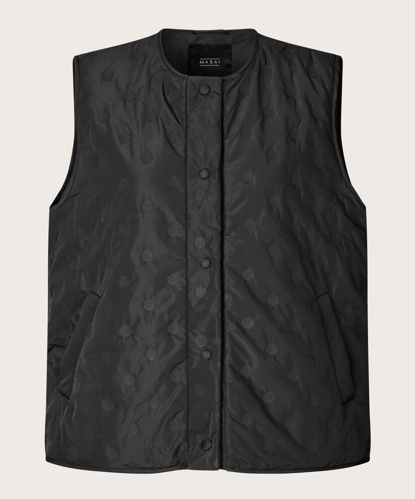 gilet matelassé avec fermeture à bouton-pression, Black