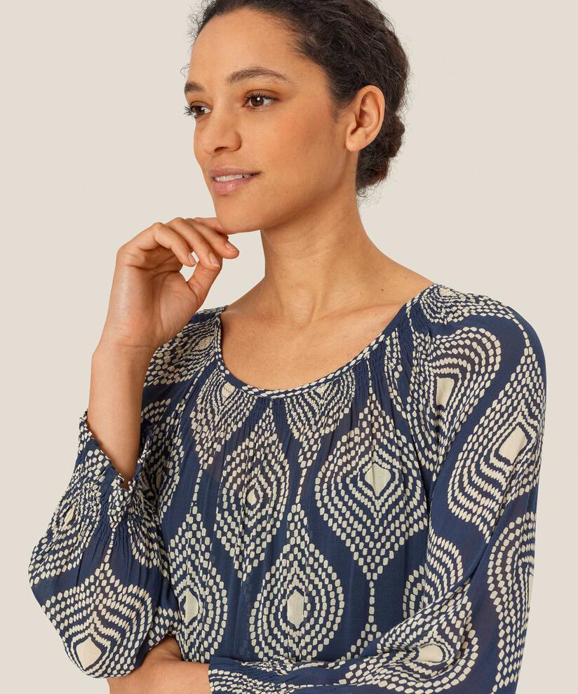 robe en viscose légèrement transparente avec boutons au col, Mood Indigo