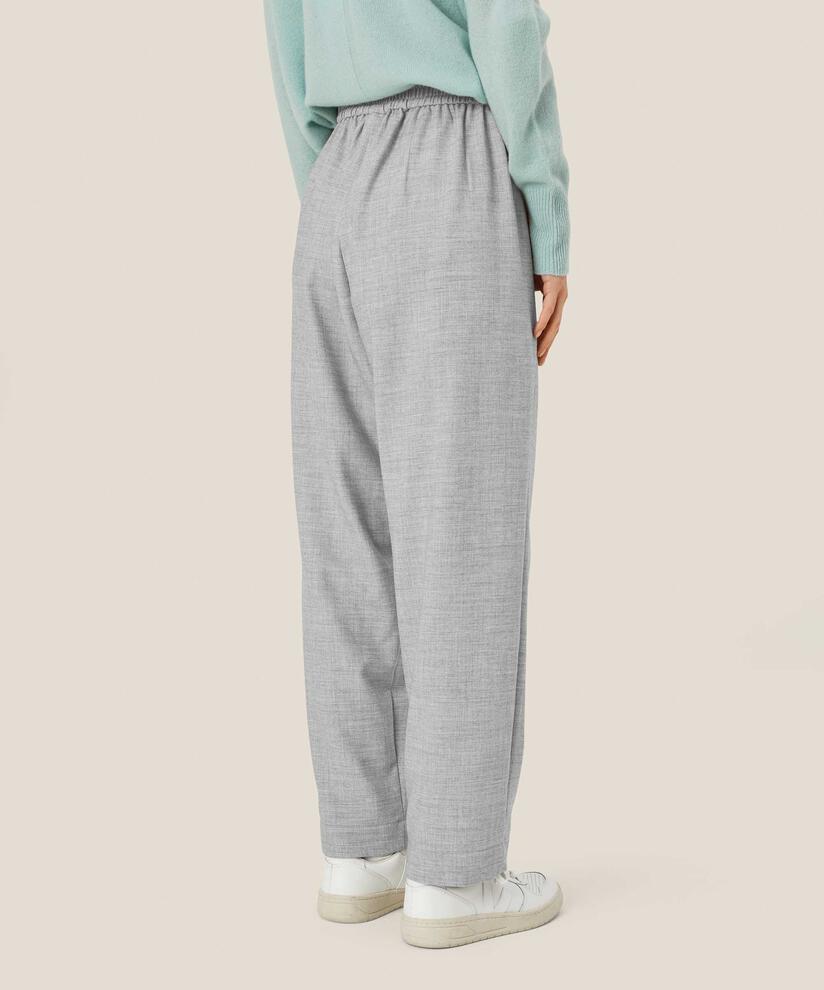 pantalon à jambes droites et taille élastique à l'arrière, L. Grey mel.