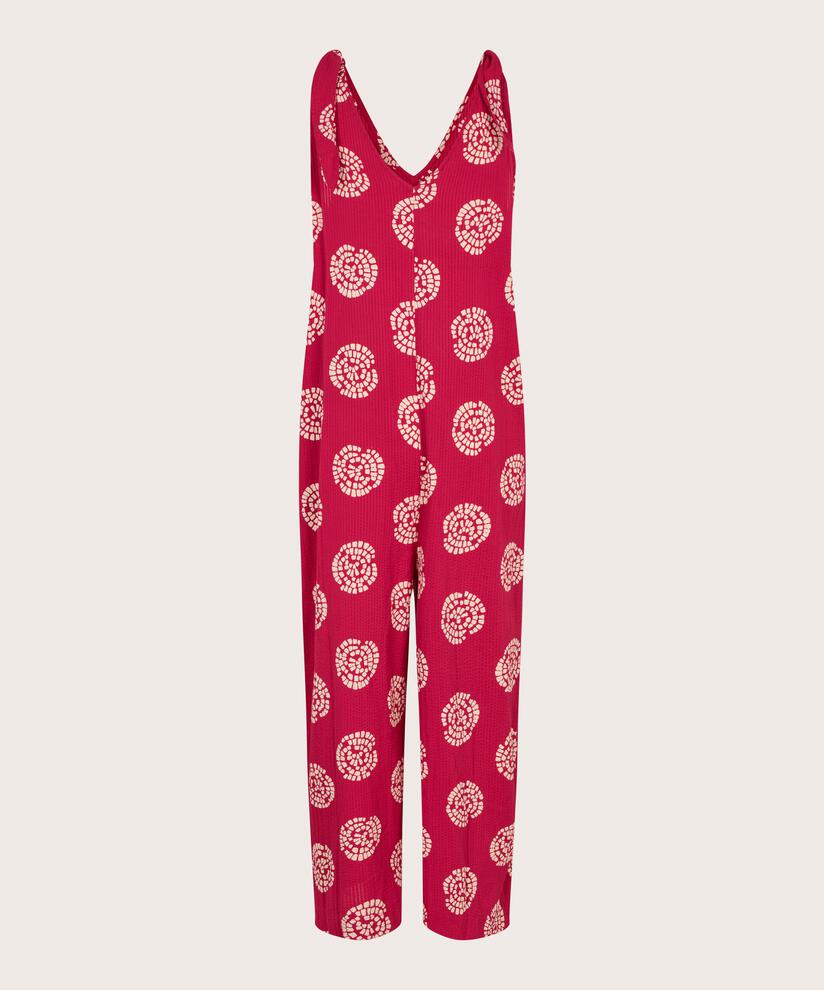 combinaison imprimée avec poches fendues et liens sur les épaules, Persian Red