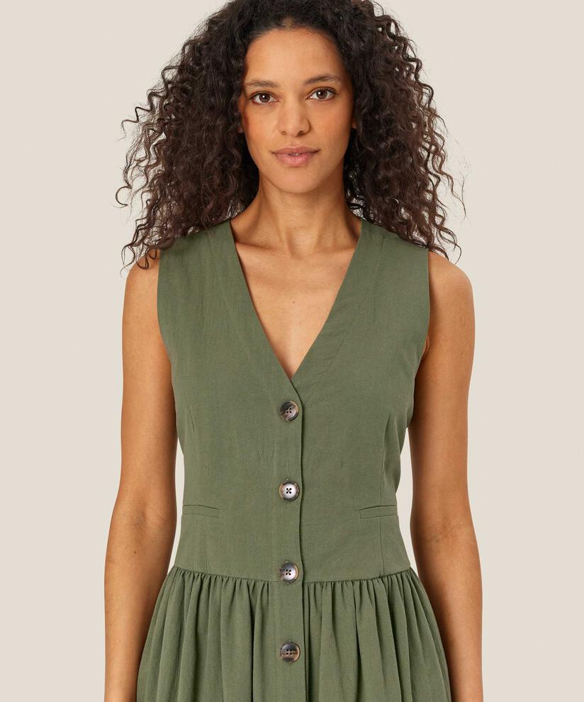 robe boutonnée en coton sans manches, Four Clover