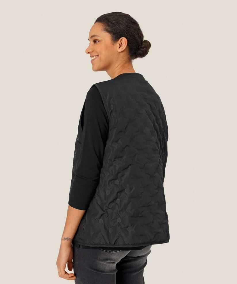gilet matelassé avec fermeture à bouton-pression, Black