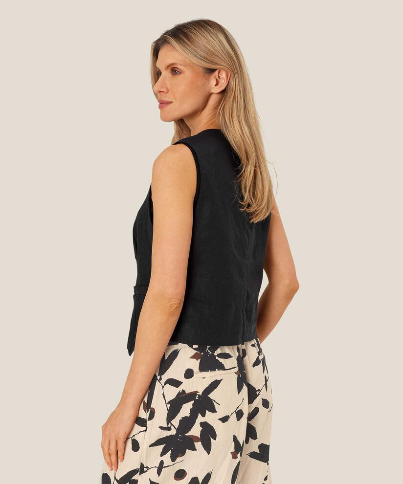 gilet féminin en lin doux, Black