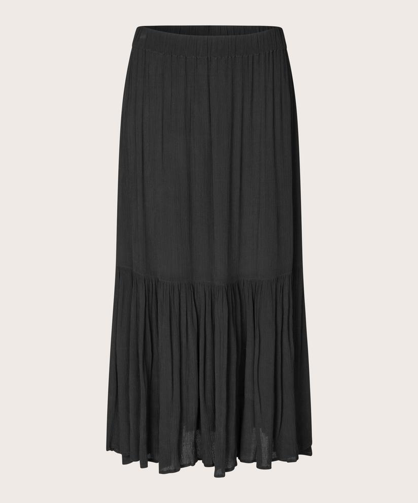 jupe en viscose avec taille élastique, Black