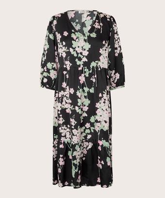 robe en viscose fleurie avec col en V, Pink Lady