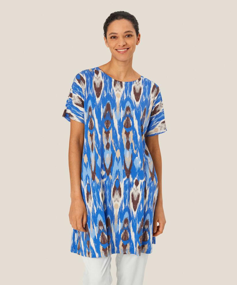 Tunique En Jersey Imprimé Avec Poches Fendues, Nebulas Blue