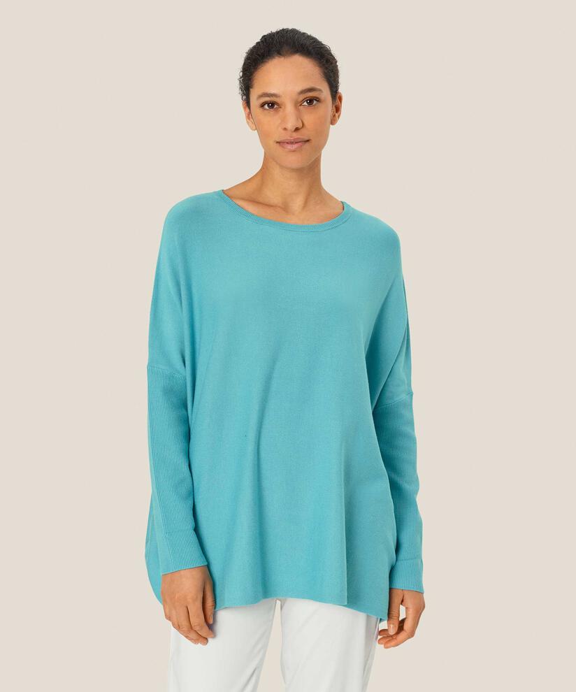 Pull Oversize À Manches Étroites, Aqua