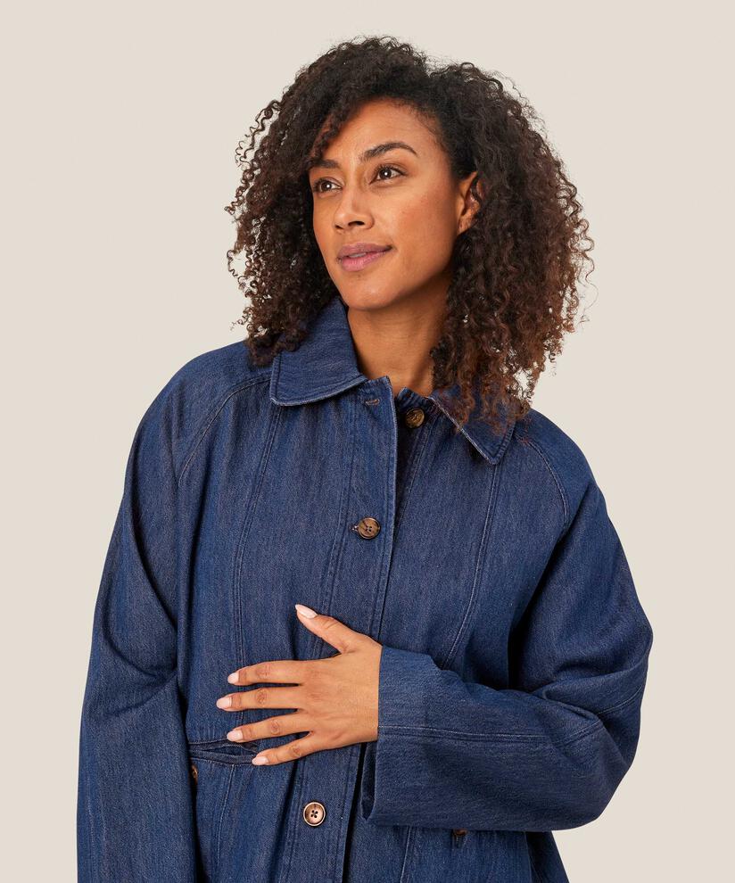 veste en jean non doublée avec fermeture boutonnée, Dark Denim