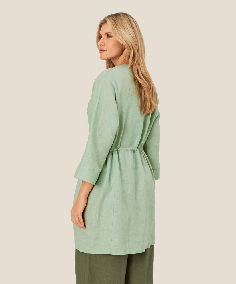chemise en lin avec taille courante, Frosty Green