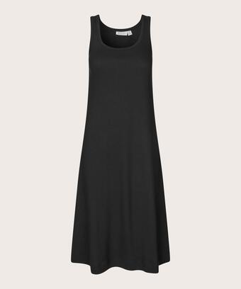 robe à bretelles en jersey doux avec un décolleté profond, Black