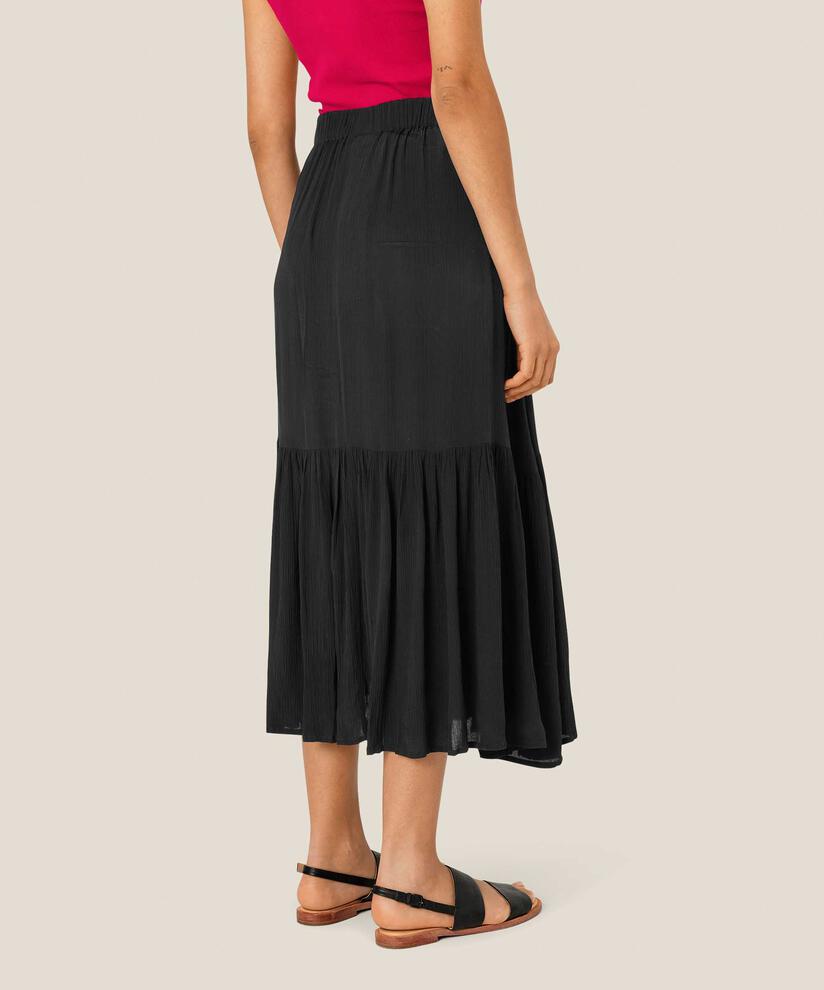 jupe en viscose avec taille élastique, Black
